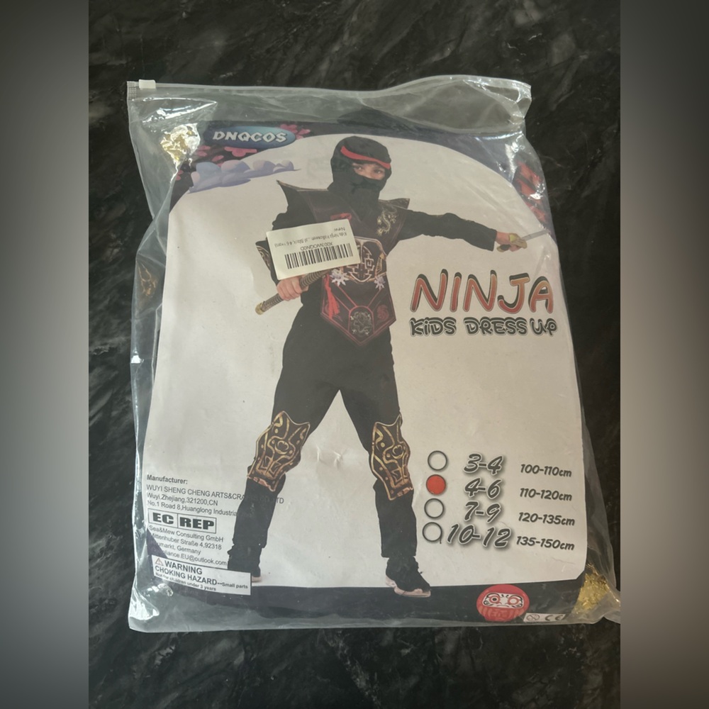 Ninja Kids Costume / Halloween costume Black and Red